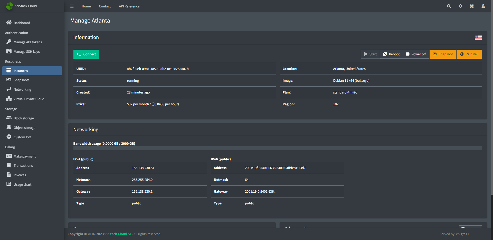 99Stack United States Atlanta Intel Xeon Processor Standard Instance Test and Review