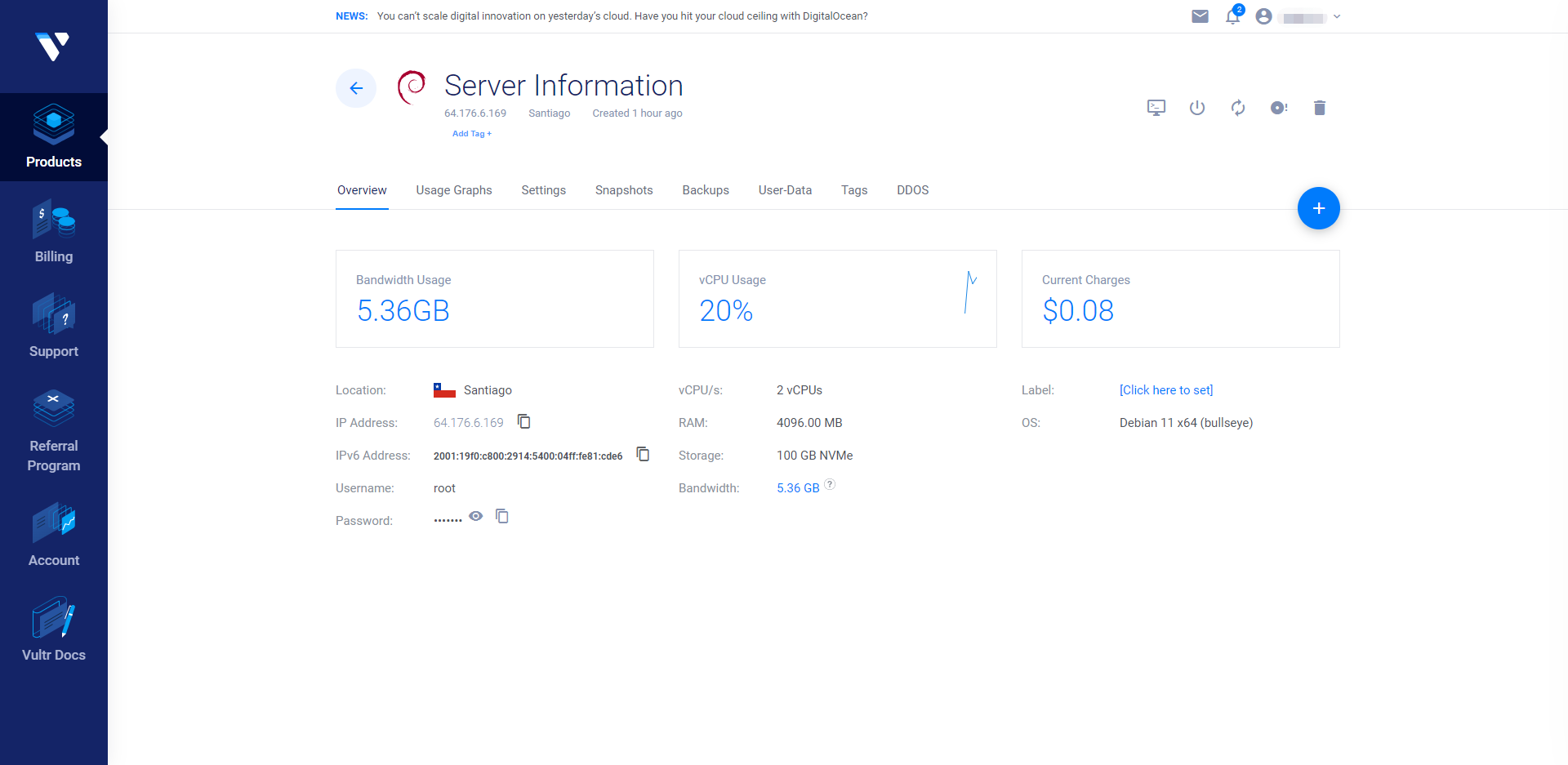 Vultr Chile Santiago AMD vCPU High Performance VPS Hosting Test and Review