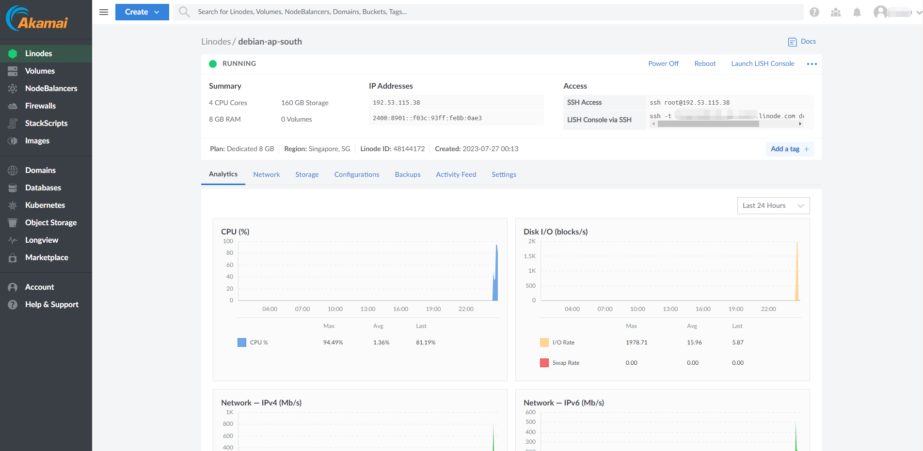 Linode Akamai Singapore AMD EPYC 7713 Dedicated CPU Instance Test and Review