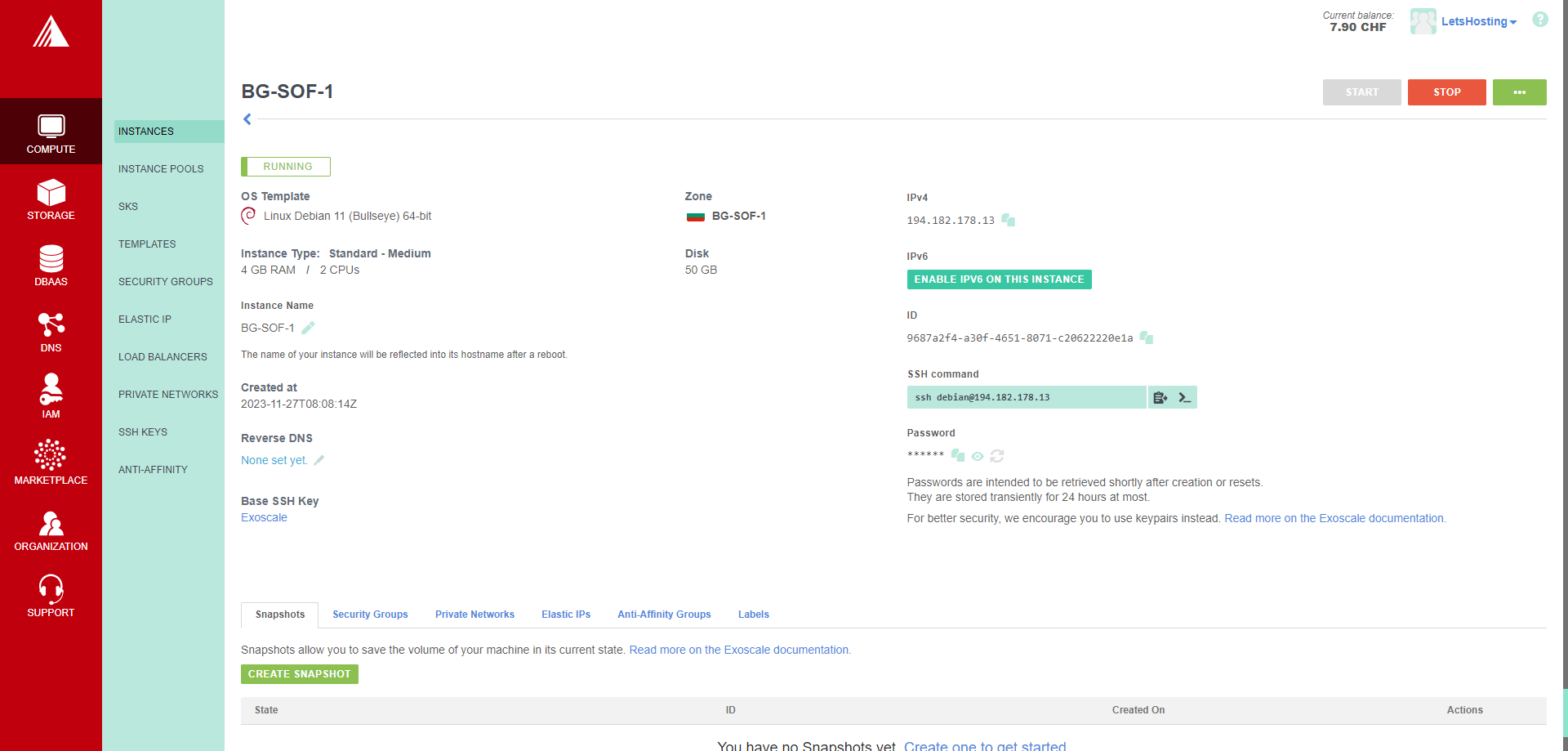 Exoscale Bulgaria Sofia Intel Xeon Standard Instance VPS Hosting Test and Review
