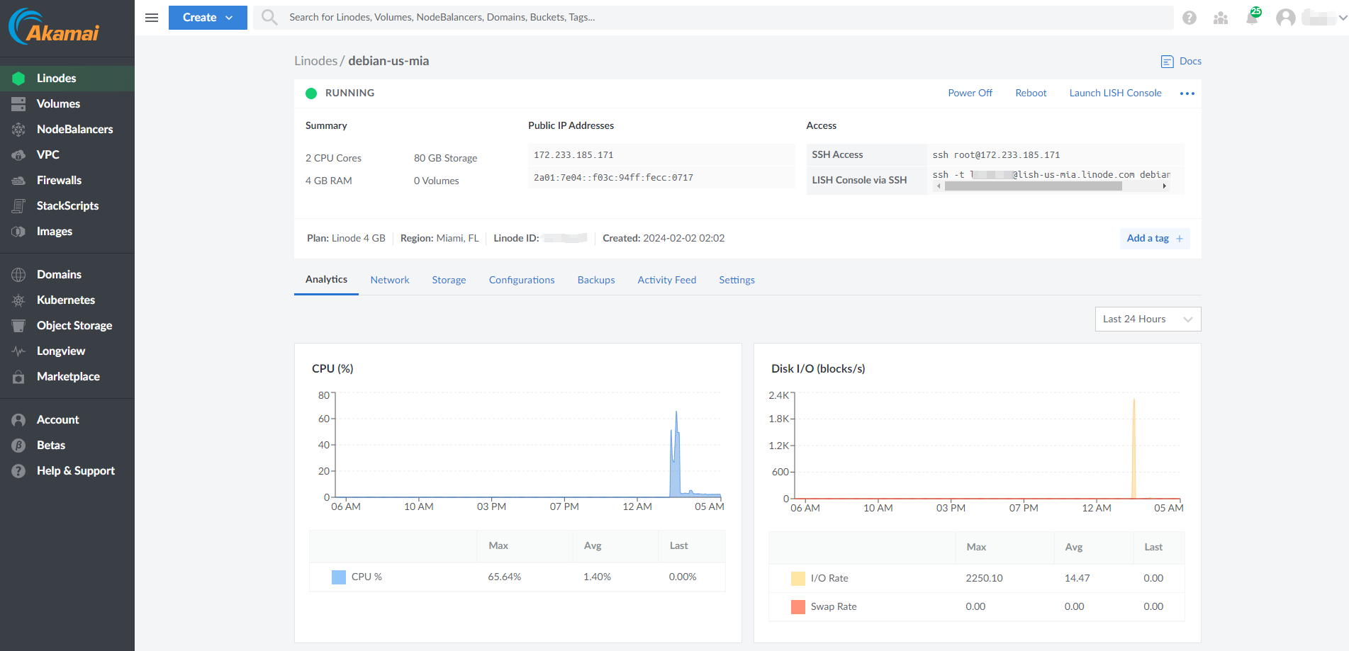 Linode Akamai United States Miami Shared CPU Compute Instance Test and Review