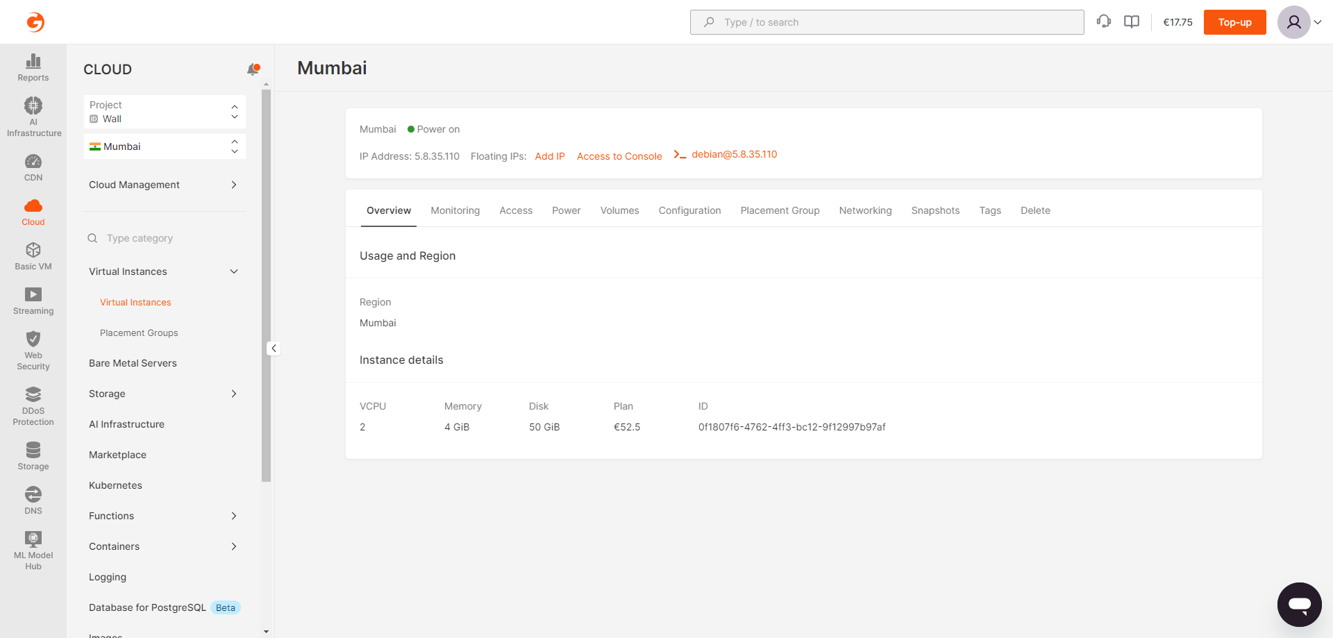 Gcore India Mumbai Intel Xeon Unlimited Traffic Standard Cloud VPS Test and Review