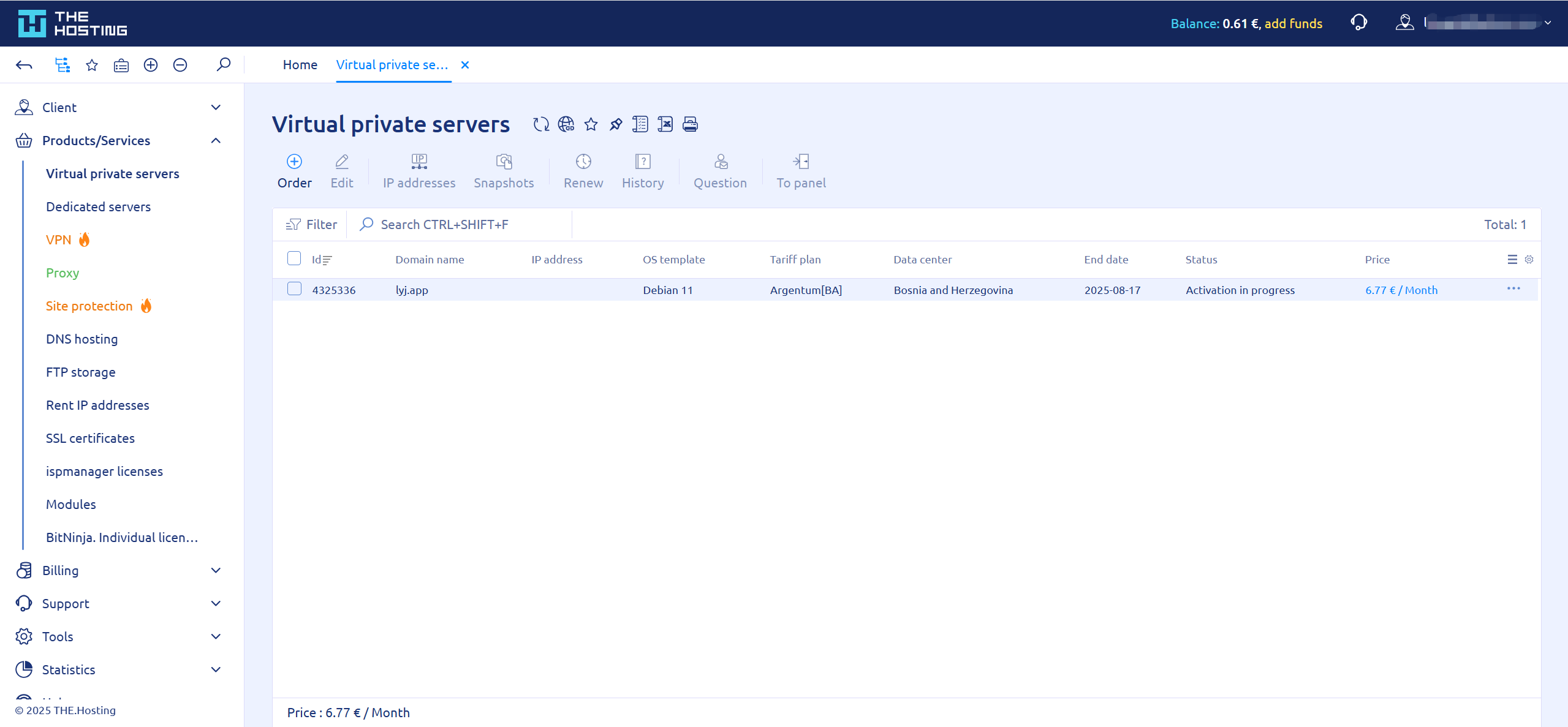 THE.Hosting Bosnia and Herzegovina Intel Xeon E5-2697A Unlimited Traffic VPS Test and Review