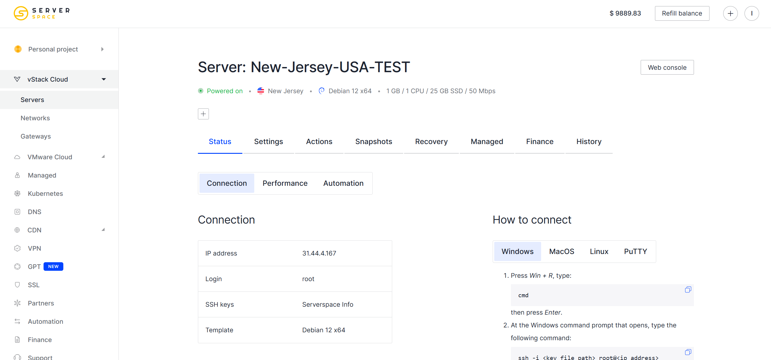 Serverspace 6 Locations Unlimited Traffic Pay-as-you-go vStack Cloud VMs Test and Review
