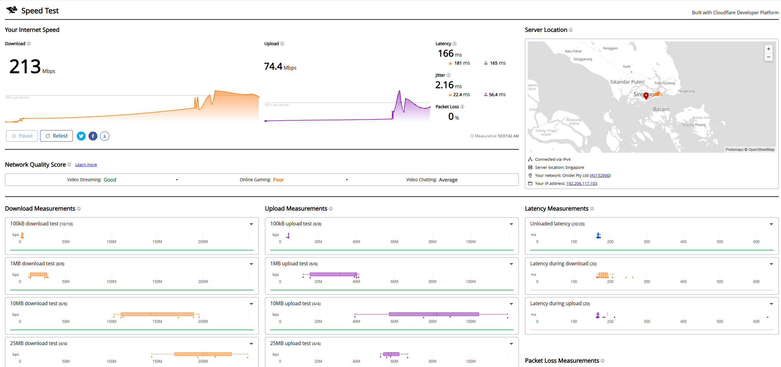 Onidel Singapore AMD EPYC 9375F Hourly Billing Premium Cloud VPS Test and Review